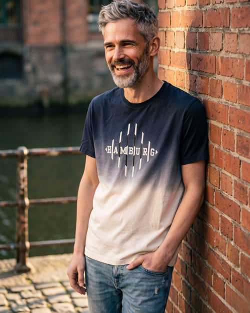 Hamburg Raute T-Shirt Dip Dye Navy