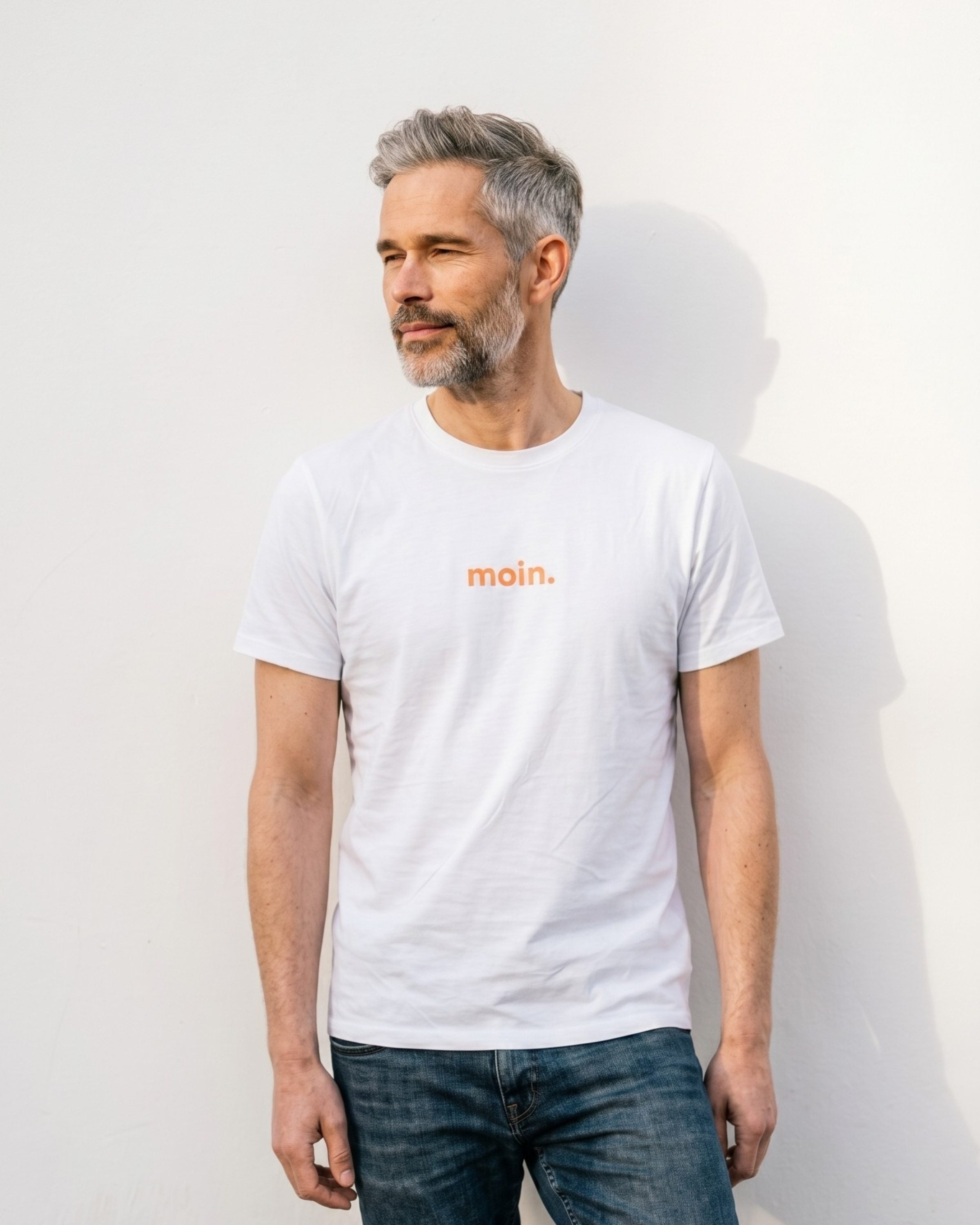 Moin-Tschüss Stick T-Shirt Weiß