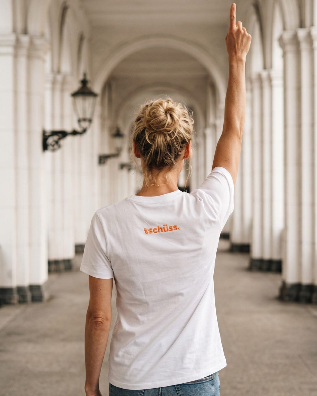 Moin-Tschüss Stick T-Shirt Weiß