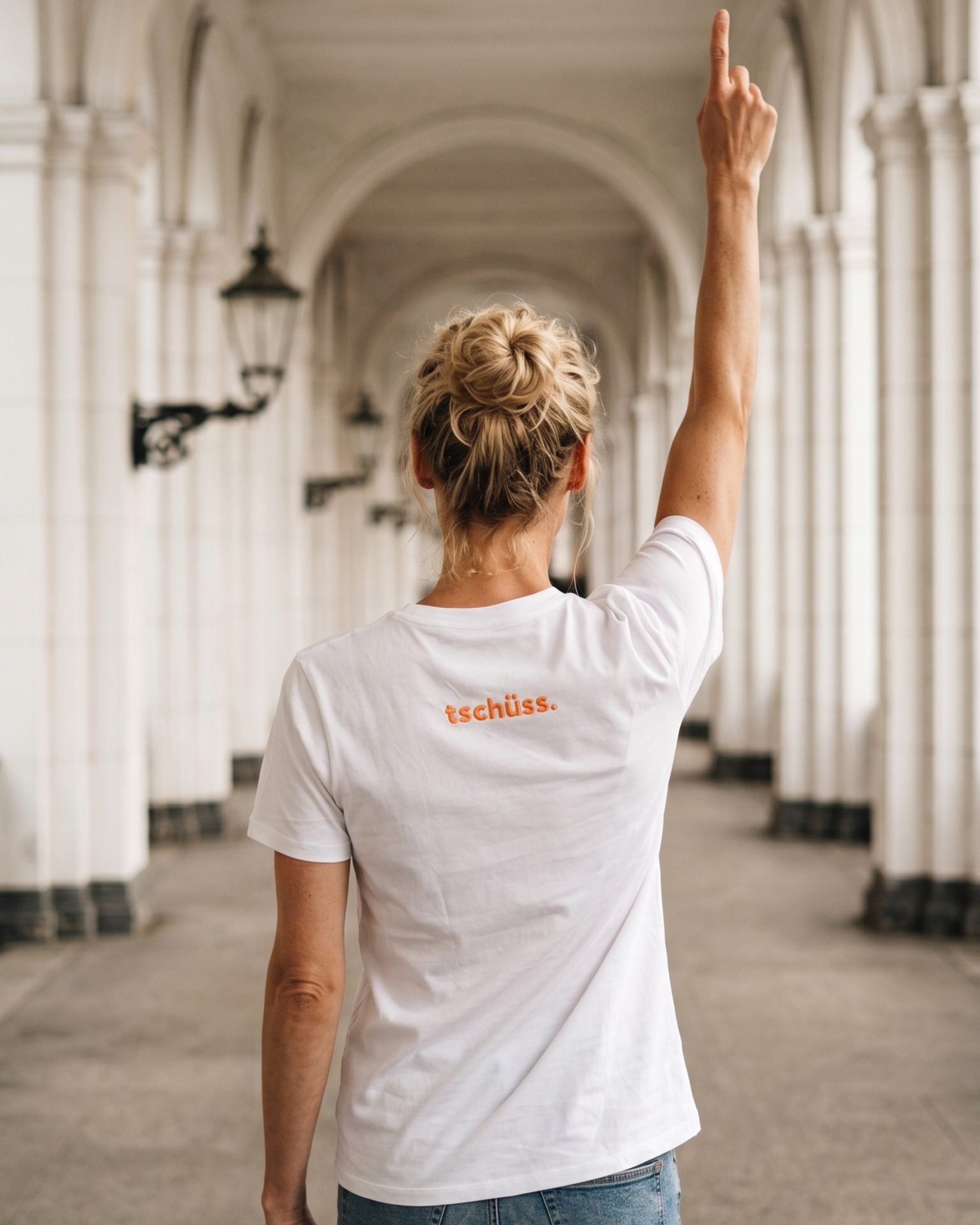 Moin-Tschüss Stick T-Shirt Weiß