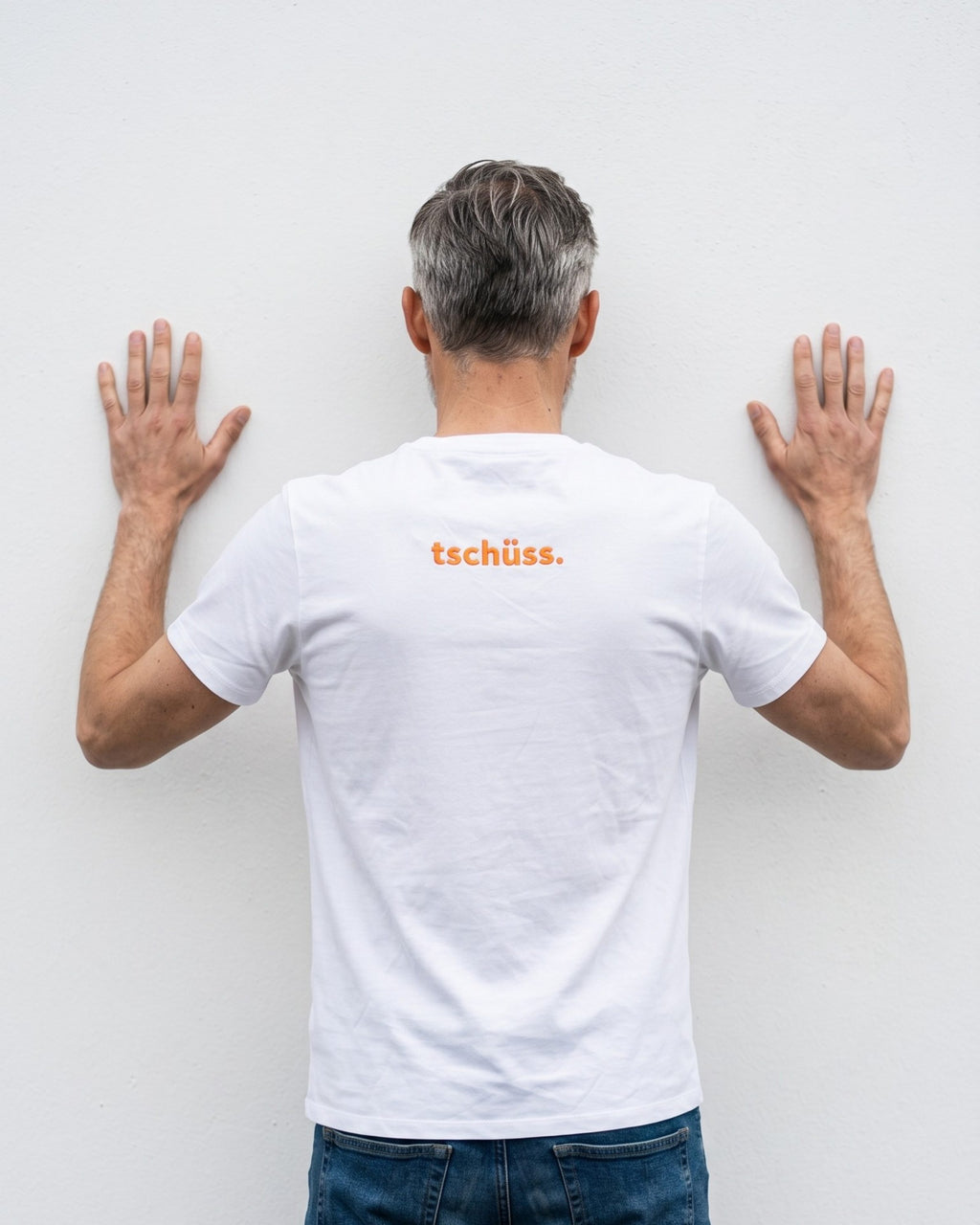 Moin-Tschüss Stick T-Shirt Weiß