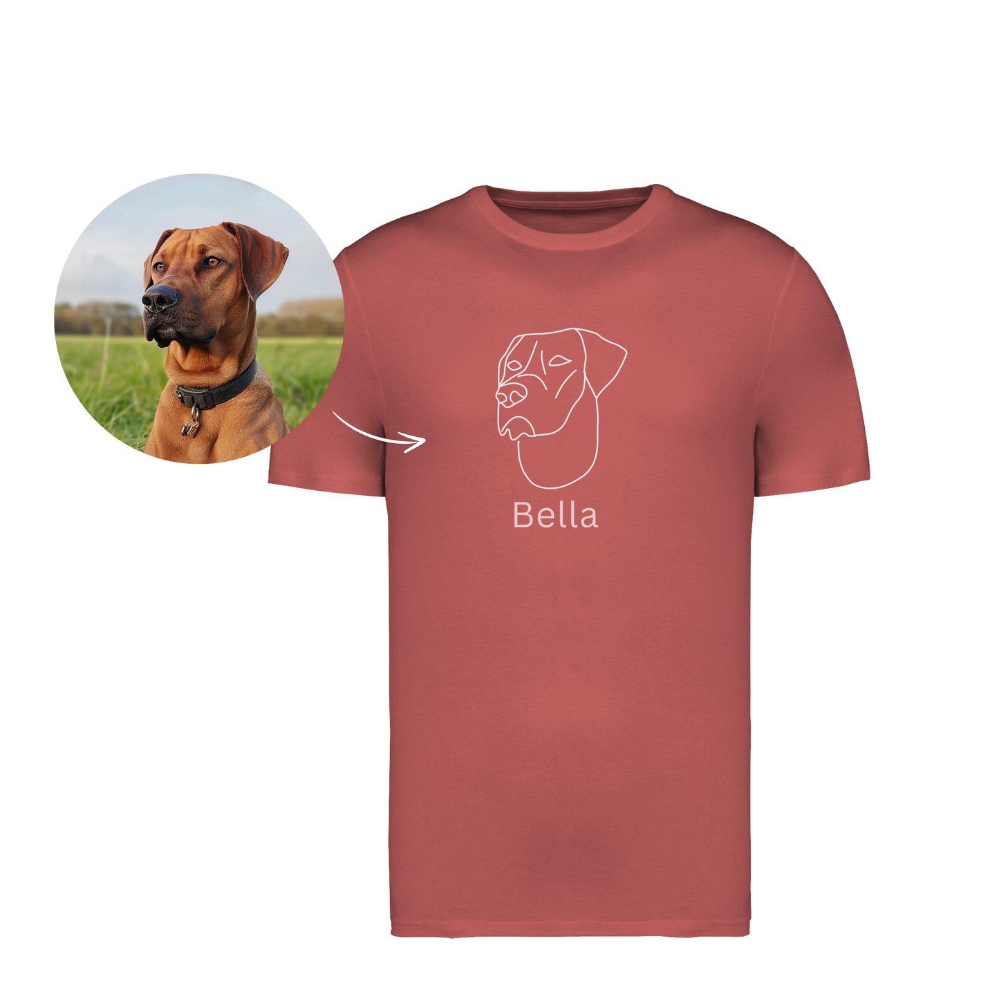 Personalisiertes T-Shirt mit Fotodruck | Partner | Outline | Line Art Foto |Souvenir | Andenken | Geburtstagsgeschenk | Jahrestag | Mitbringsel