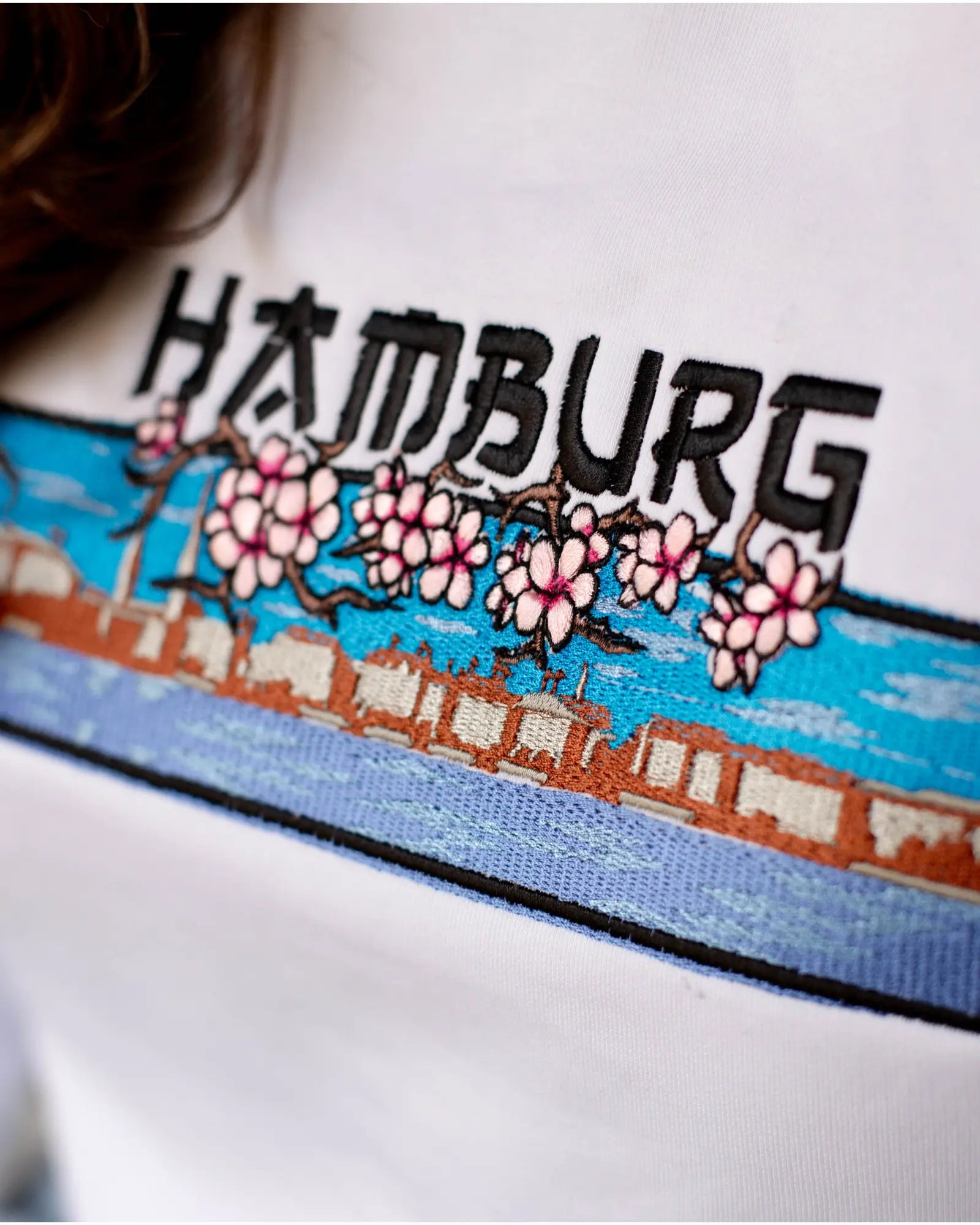 Hamburg Blüte Sweater weiß