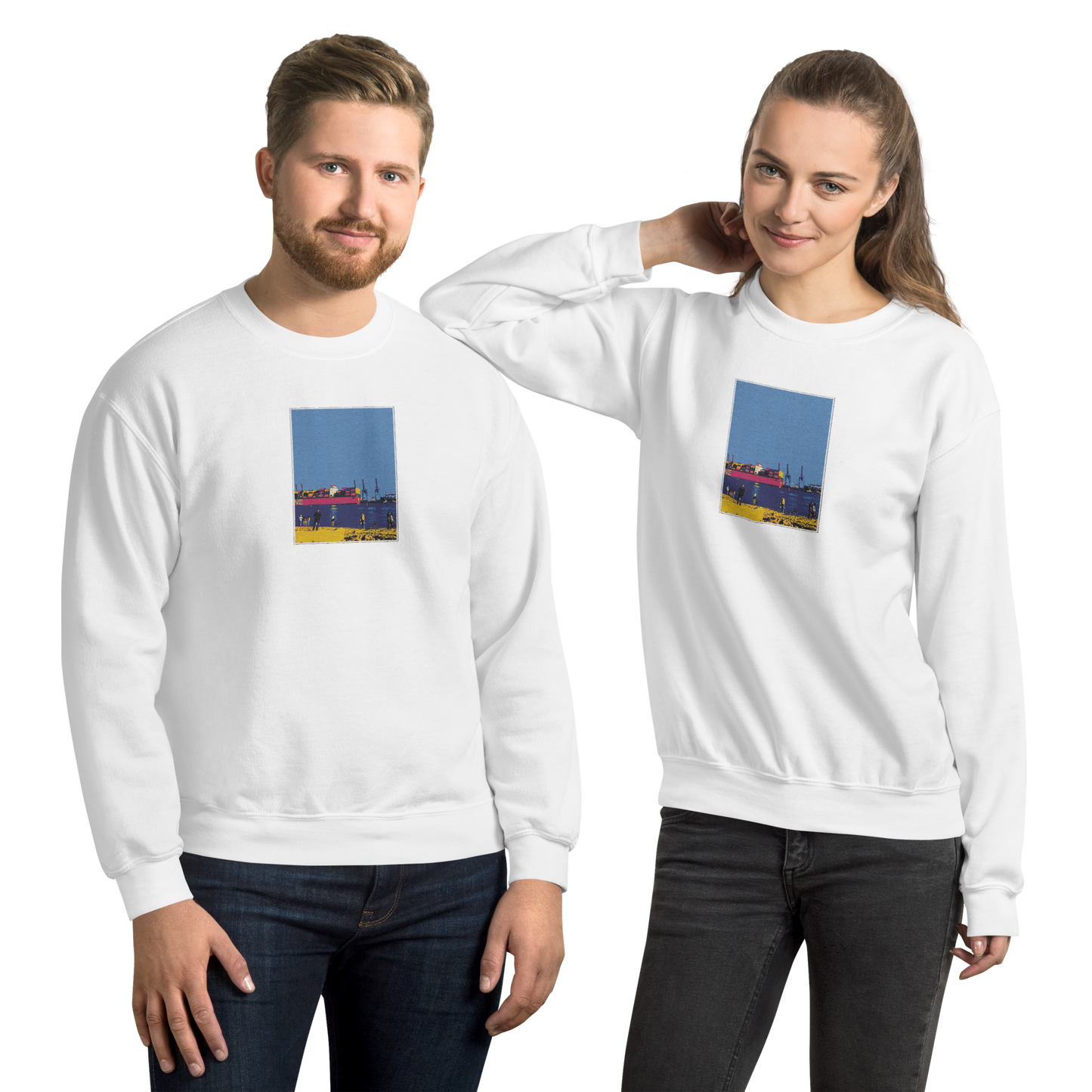 Elbstrandgucker Unisex-Pullover mit gesticktem Motiv